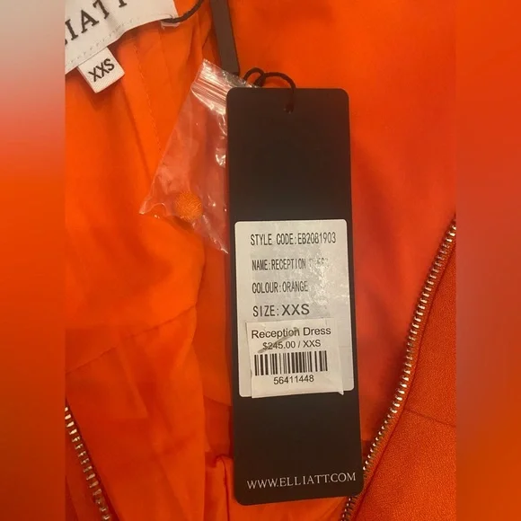 NWT ELLIATT Reception Dress in Orange Size XXS - Picture 8 of 13